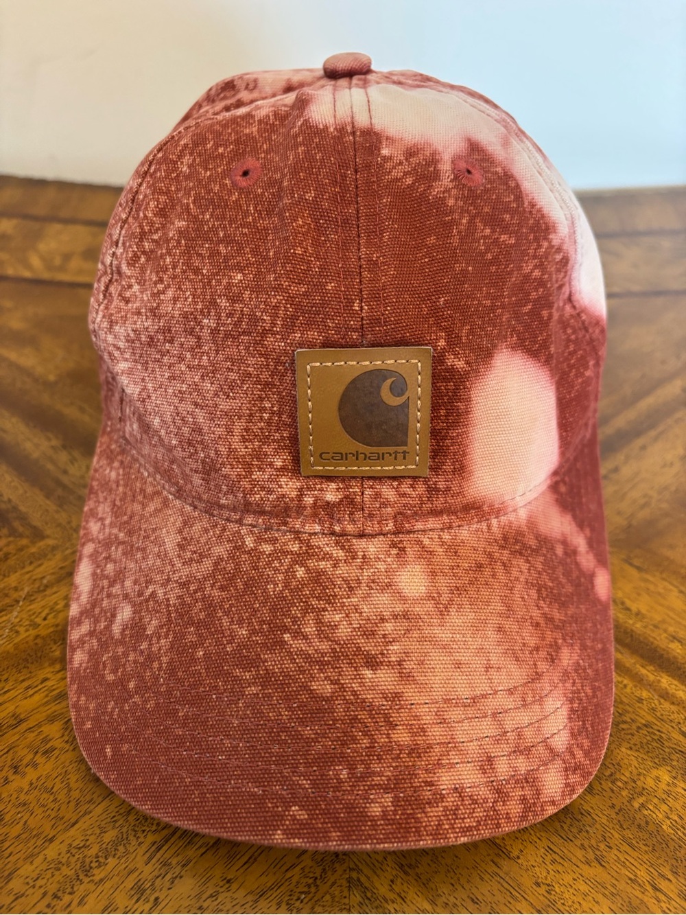 Carhartt Custom Rust Tie-Dye Cap with Brown Logo Patch OS
